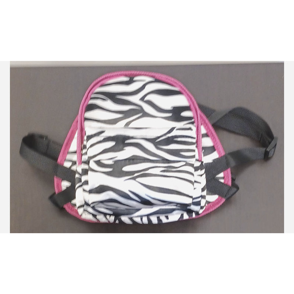 NEW Mini Backpack  Zebra Print with Hot Pink Trim - Picture 5 of 5